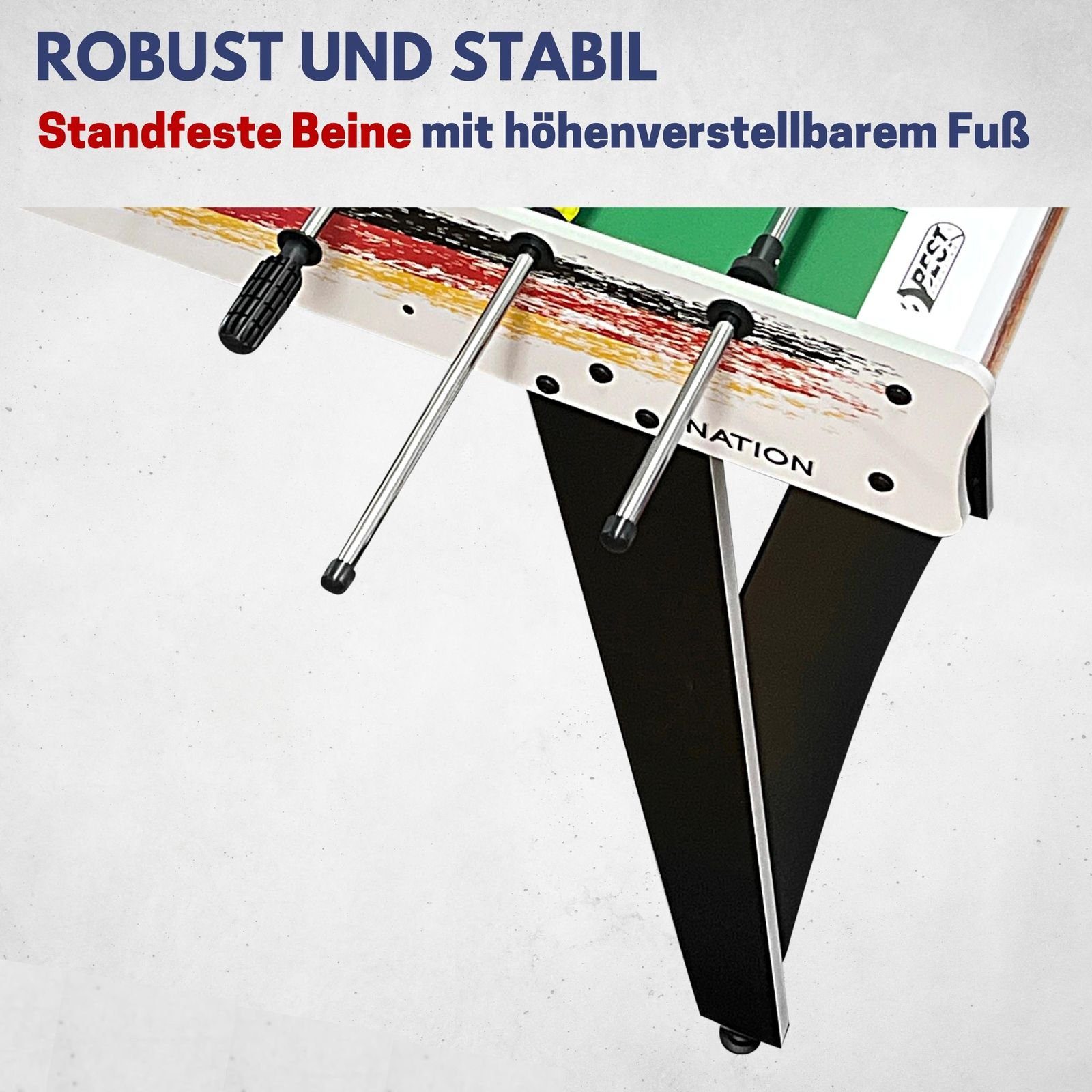 Best Sporting Kickertisch Tischkicker Nation mit Spielfläche 105 x 58 cm, Top Tischfussballtisch für Hobby, Freunde, Familie und Arbeitskollegen Kickertisch Erwachsene Kicker als Fussball Geschenke Jungen