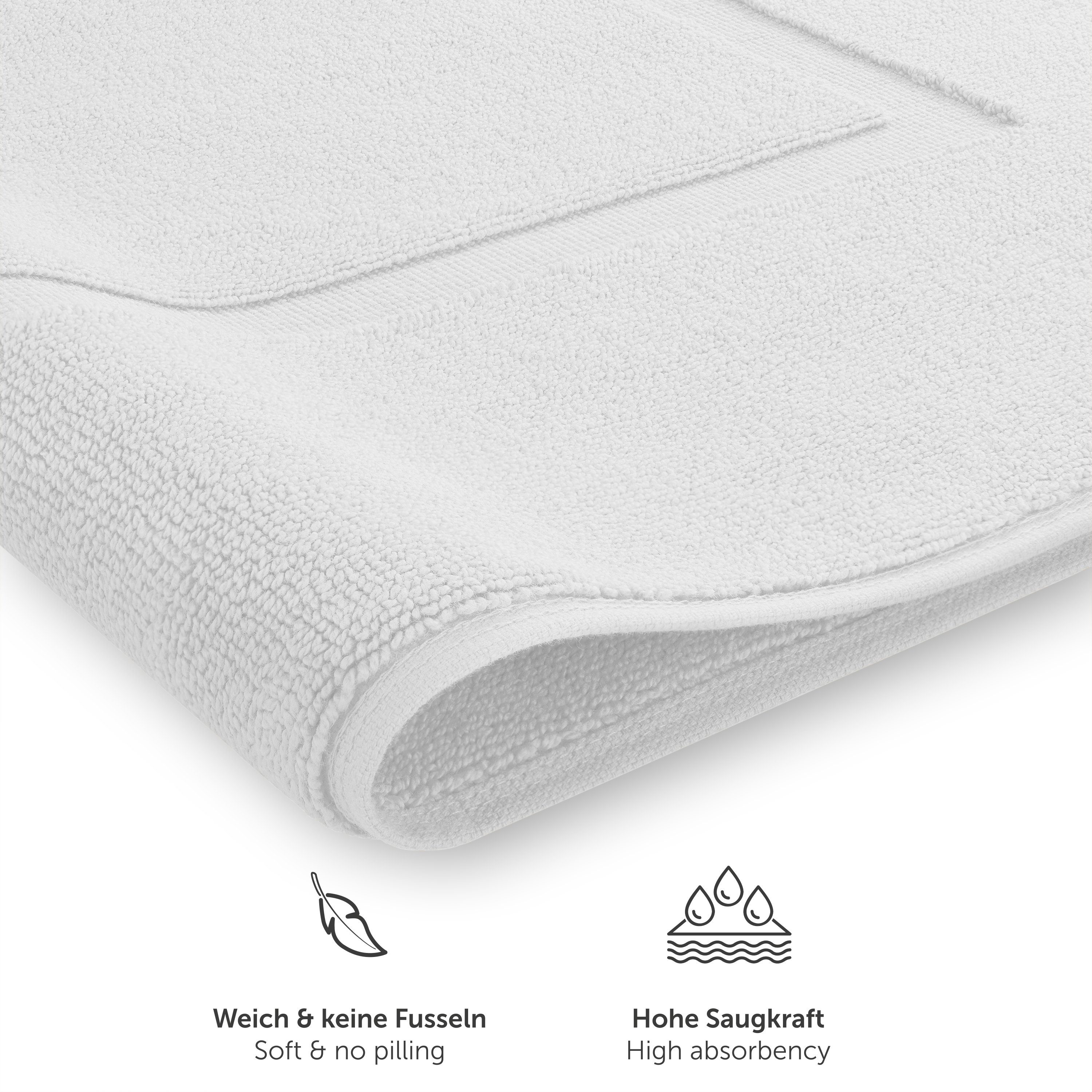 Badematte Blumtal Premium Frottier Badematte Blumtal, strapazierfähig, Baumwolle, Rechteckig, 1. St, Badeteppich, waschbarer Badvorleger 50x80cm, saugstark & weich