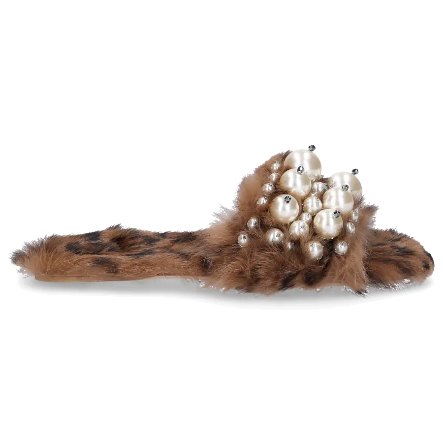 Miu Miu - Schaftsandalen Kaninchenfell - braun