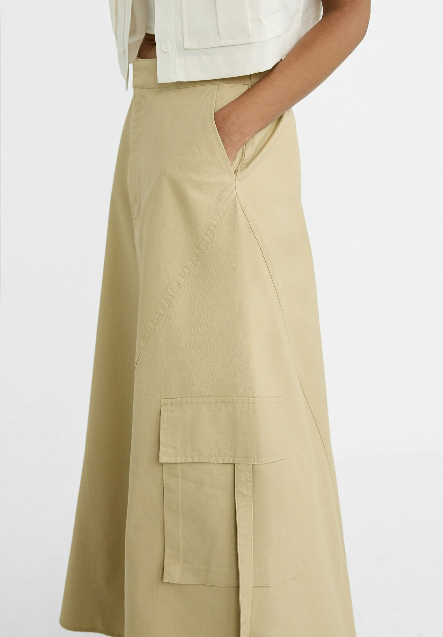 Stradivarius FLARED MIDI - Falda larga