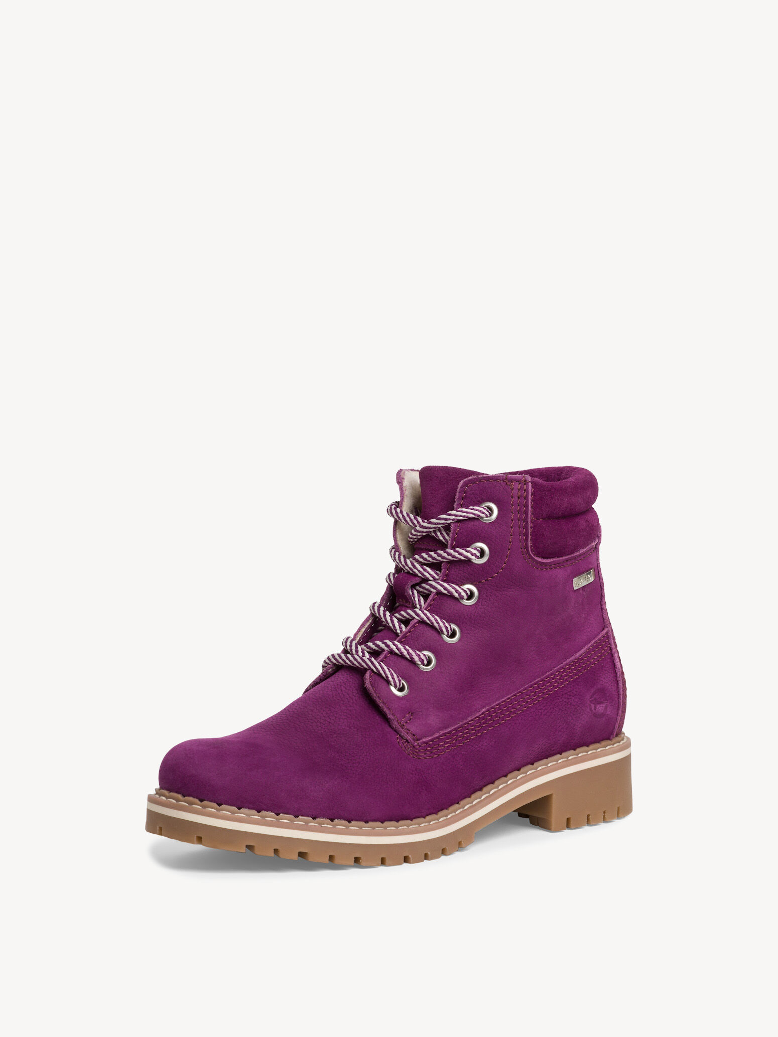 Bottine en cuir - mauve doublure chaude