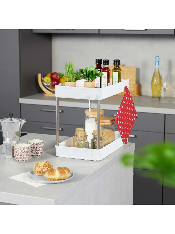 relaxdays 2 x Unter Waschbecken Regal in Weiß - (B)40 x (H)32 x (T)22 cm günstig kaufen onesize