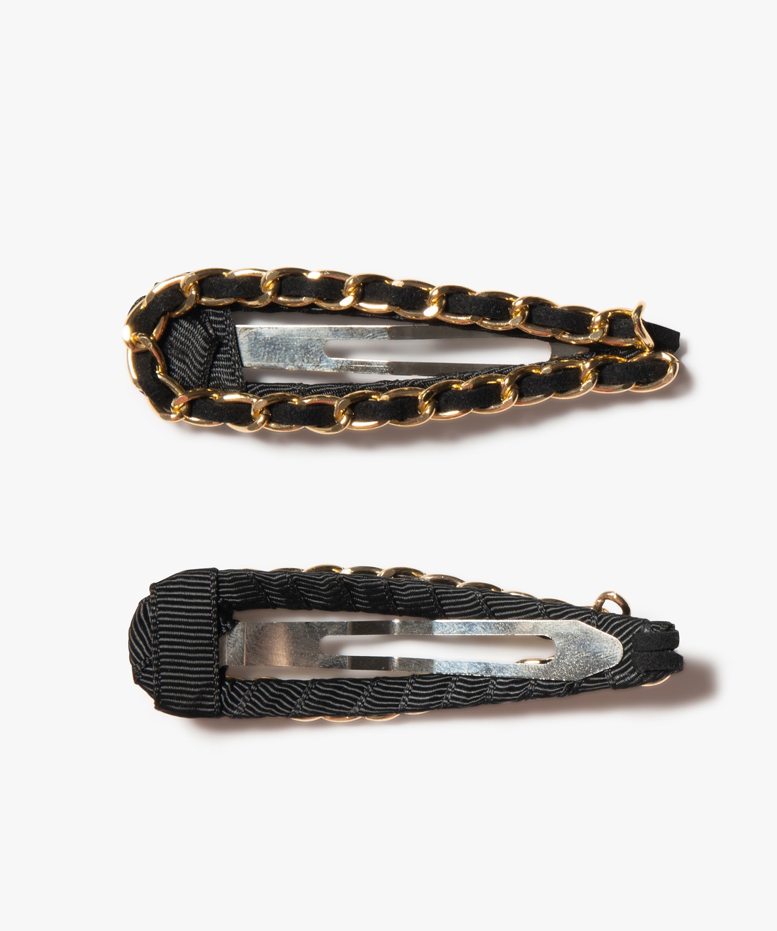 Pince à cheveux femme forme clic-clac en velours (lot de 2) noir | GEMO