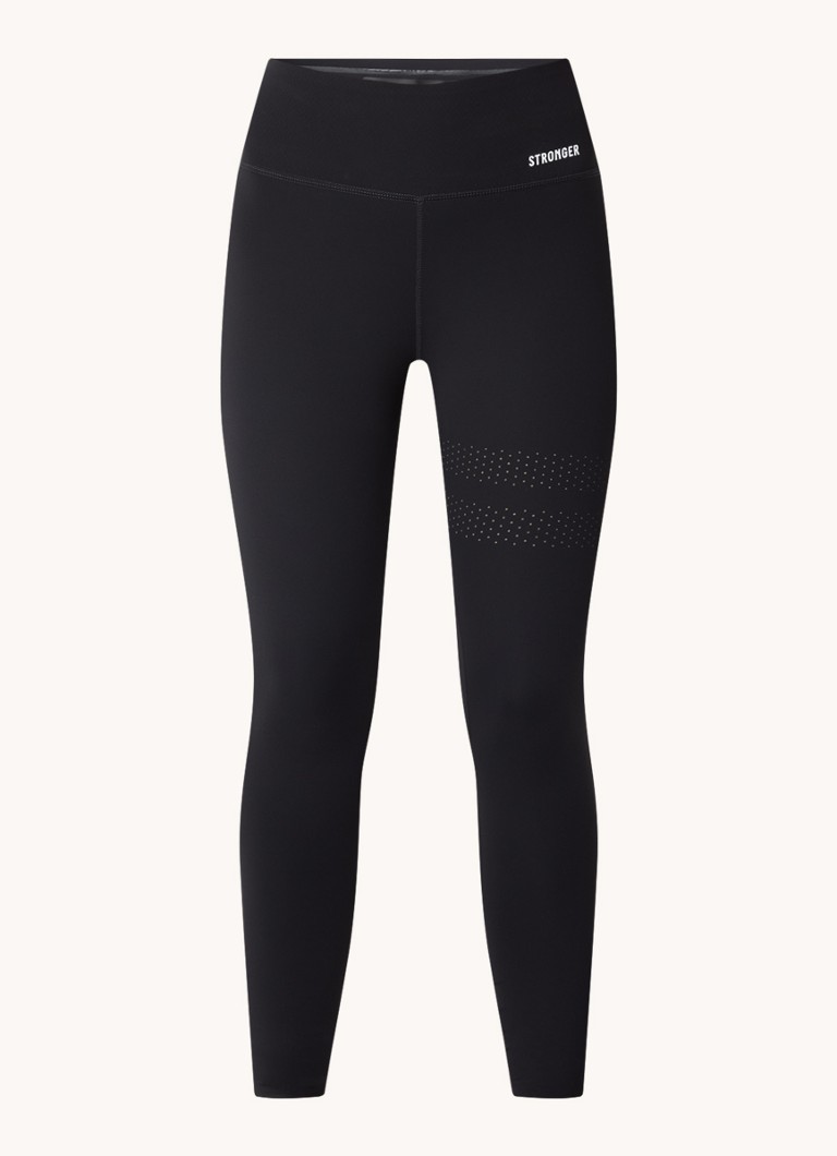 Legging de sport court taille haute STRONGER Lazercut avec logo imprimé