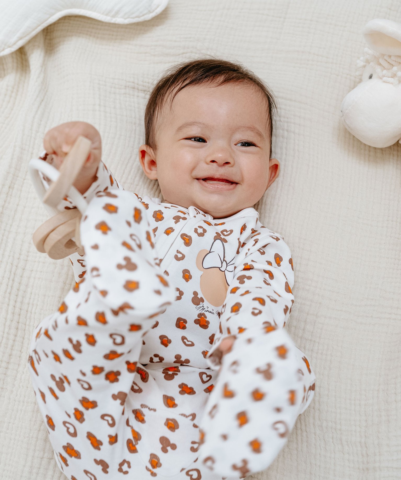 Pyjama ouverture devant zippée motif Minnie bébé - DS marron | GEMO
