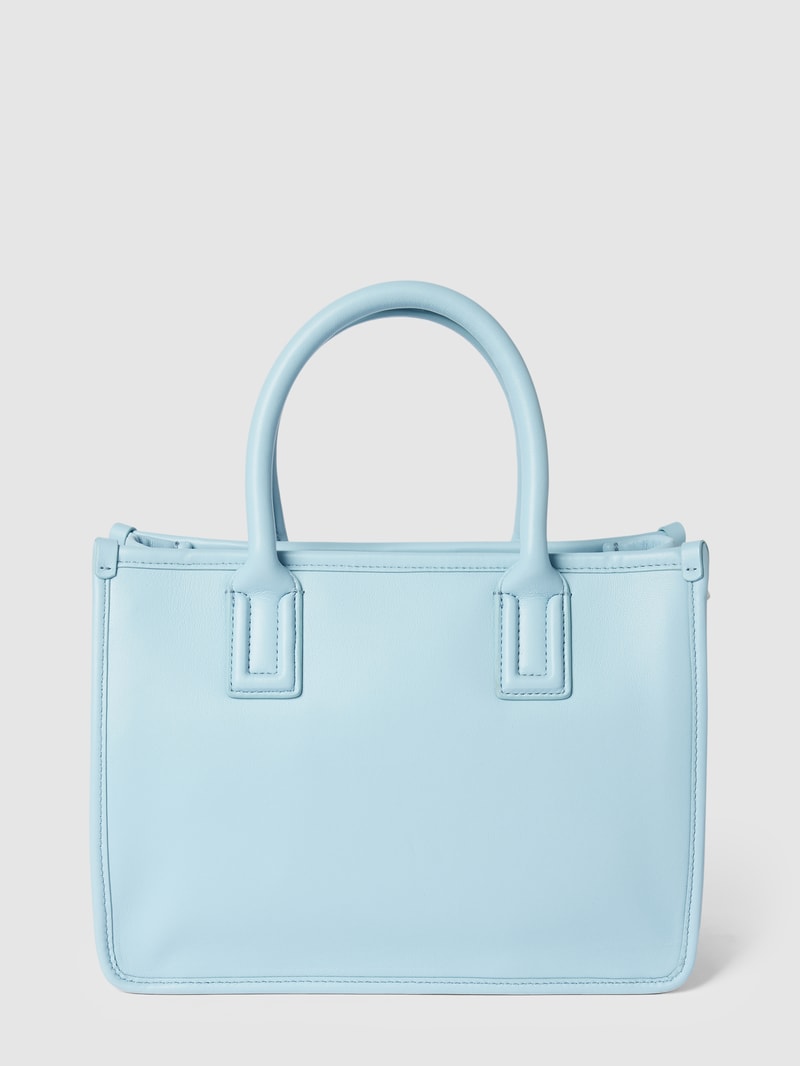Tote Bag mit Label-Detail Modell 'LENA' in hellblau