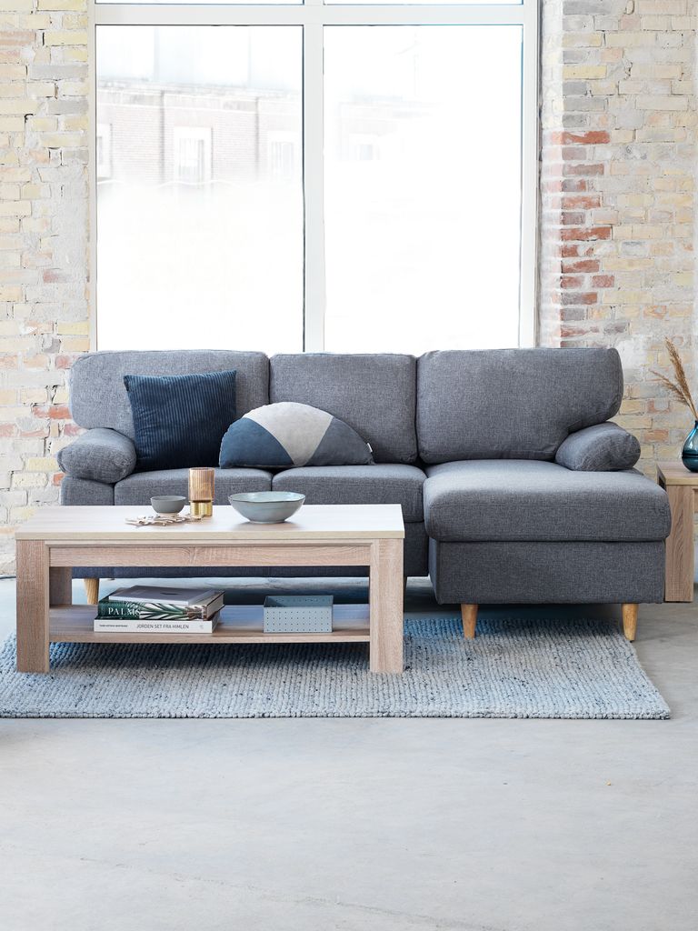 GEDVED Sofa z szezlongiem GEDVED szara