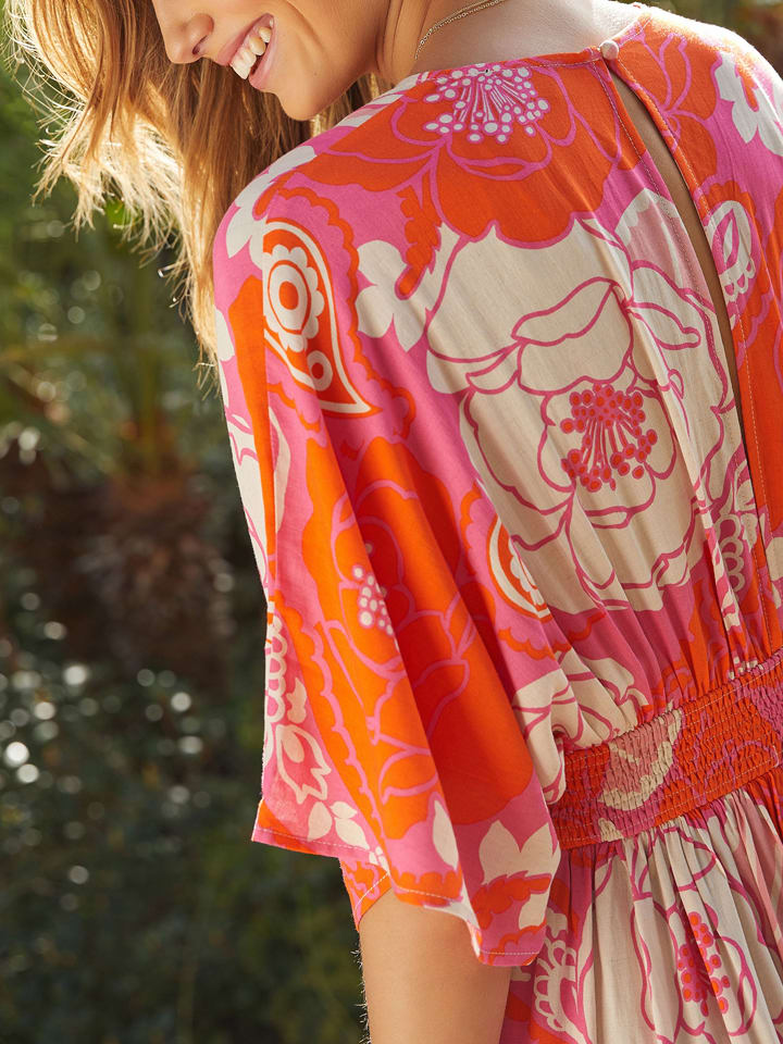 Milan Kiss Kleid in Orange/ Creme günstig kaufen