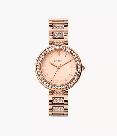 Fossil Outlet Uhr Karli 3-Zeiger-Werk roségoldfarben