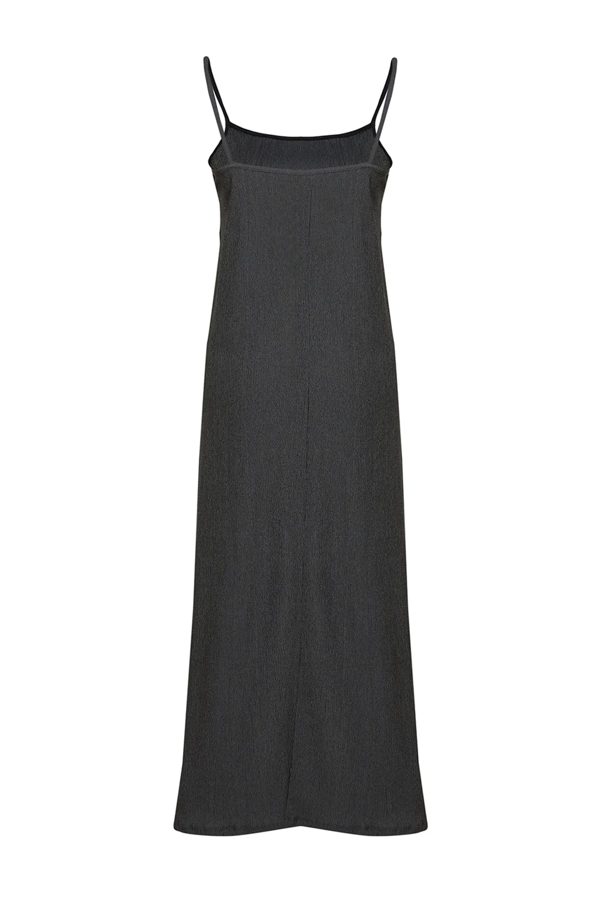 Trendyol Collection  Anthrazitfarbener Shift/Straight Maxi mit geradem Riemen TWOSS24EL00288