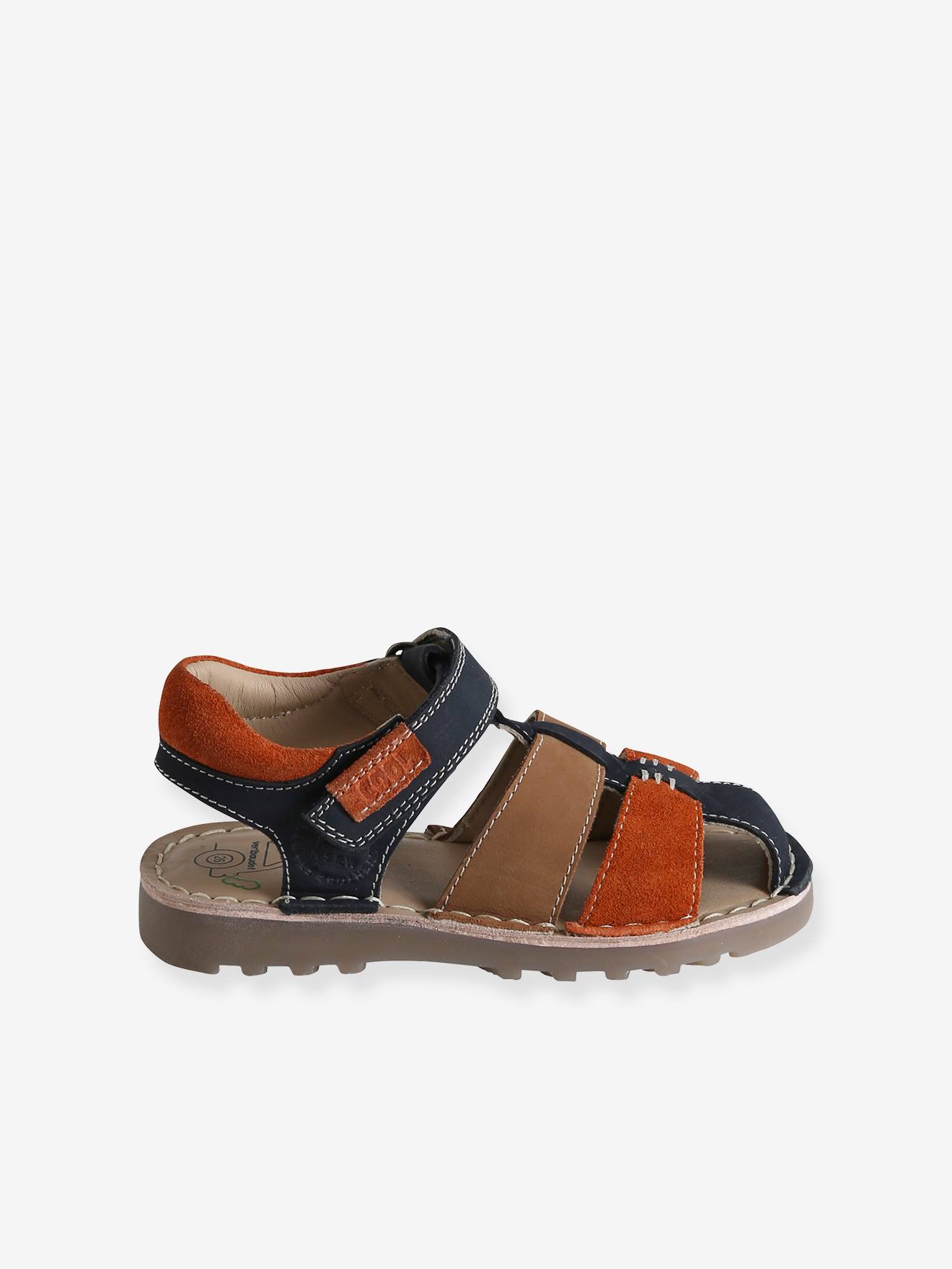 Vertbaudet Kinder Klett-Sandalen, Anziehtrick - set blau