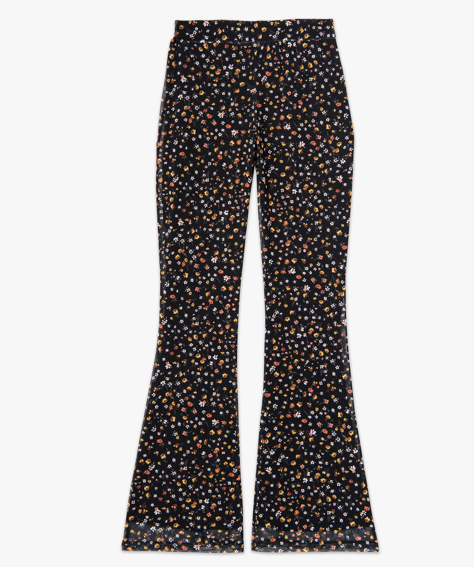 Pantalon flare en voile à motifs fleuris femme imprime | GEMO
