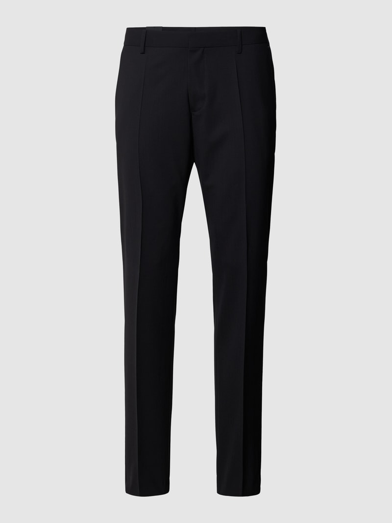 Slim Fit Anzughose aus Schurwoll-Mix Modell 'Genius' in schwarz