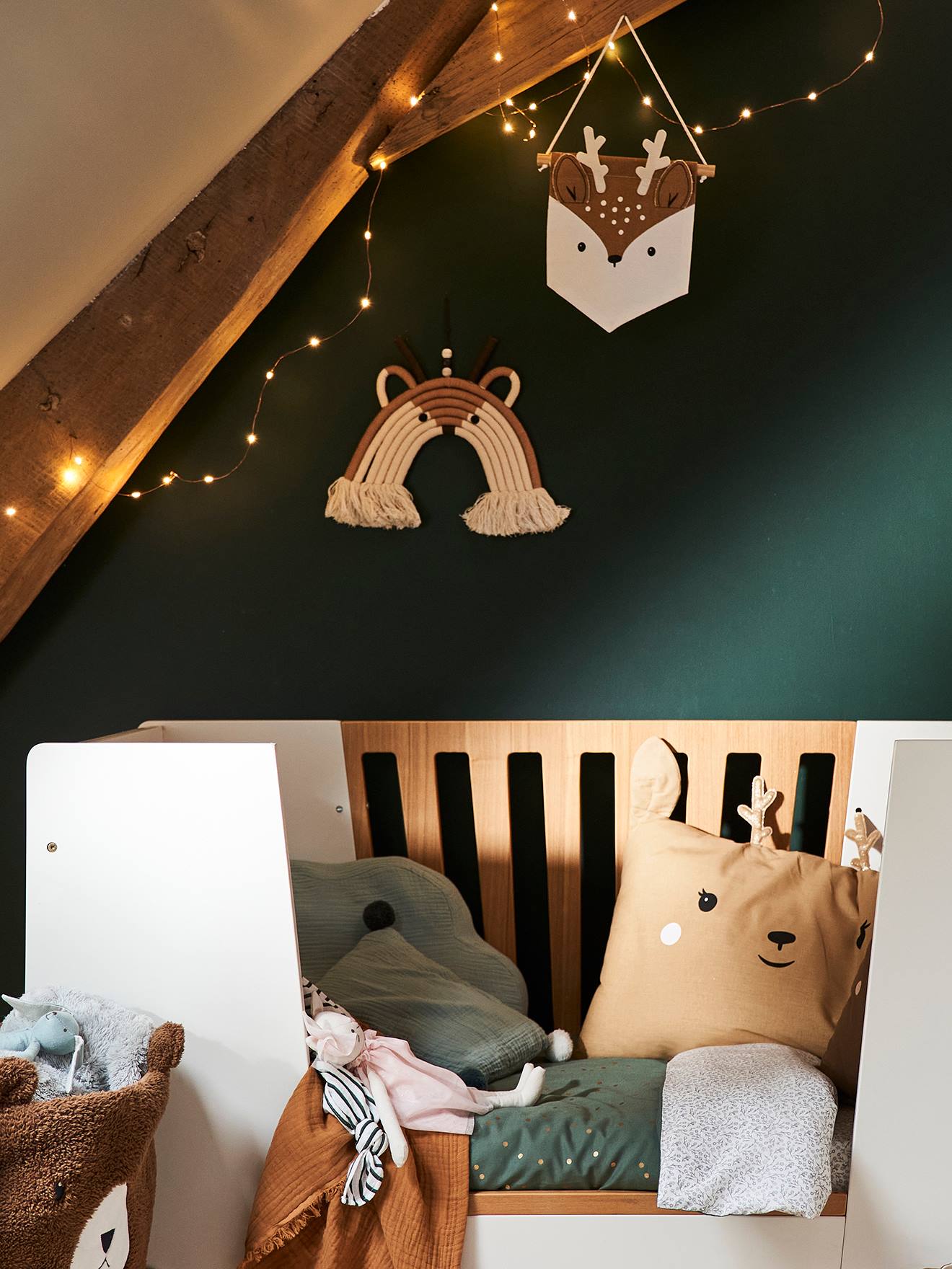 Lot de 3 fanions animaux GREEN FOREST blanc