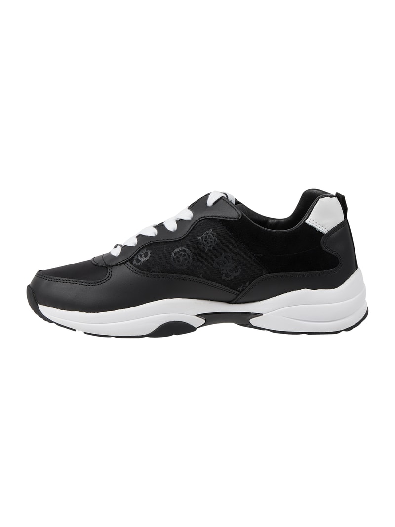 Sneaker aus Leder und Textil Modell 'Luckee' in schwarz