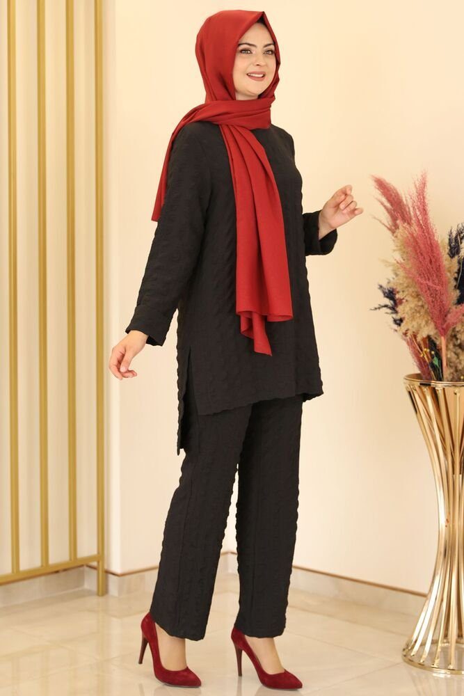 Modavitrini Tunika Damen Tunika mit Hose Zweiteiler Hijab Kleidung Modest Fashion (Zweiteiler)