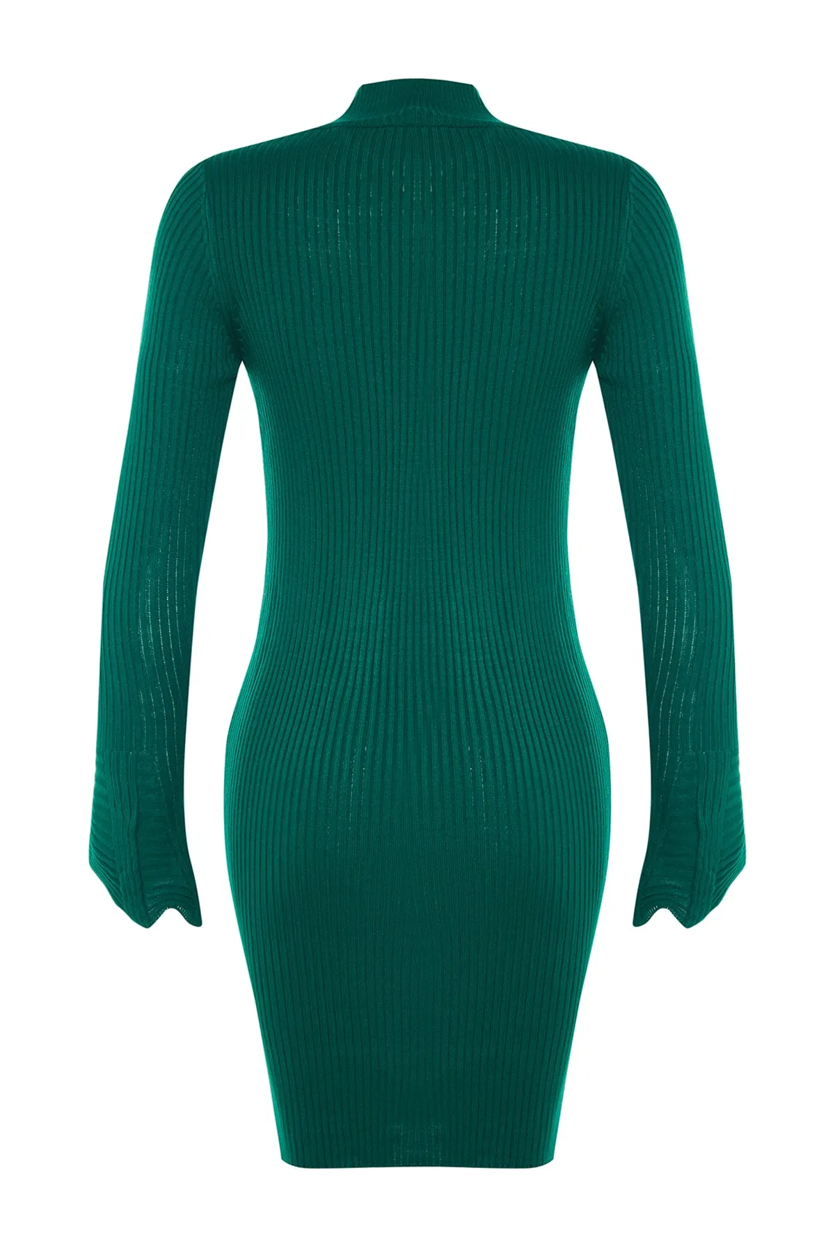 Trendyol Collection  Smaragdgrünes Smaragdgrünes, eng anliegendes Mini-Strick-Basic-Kleid TWOAW23EL01415