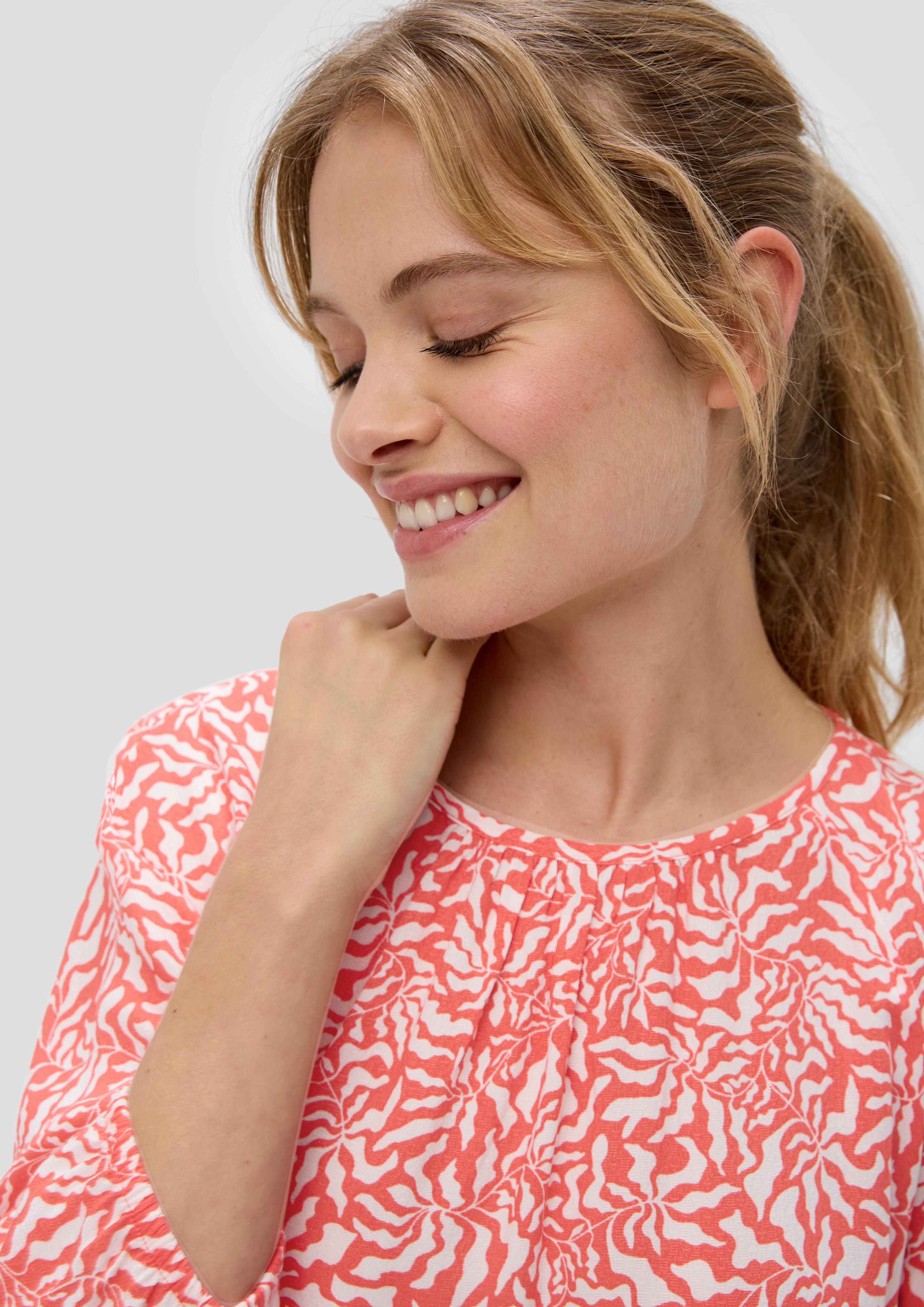 Jacquard-Bluse aus reiner Viskose  2145166-25B1