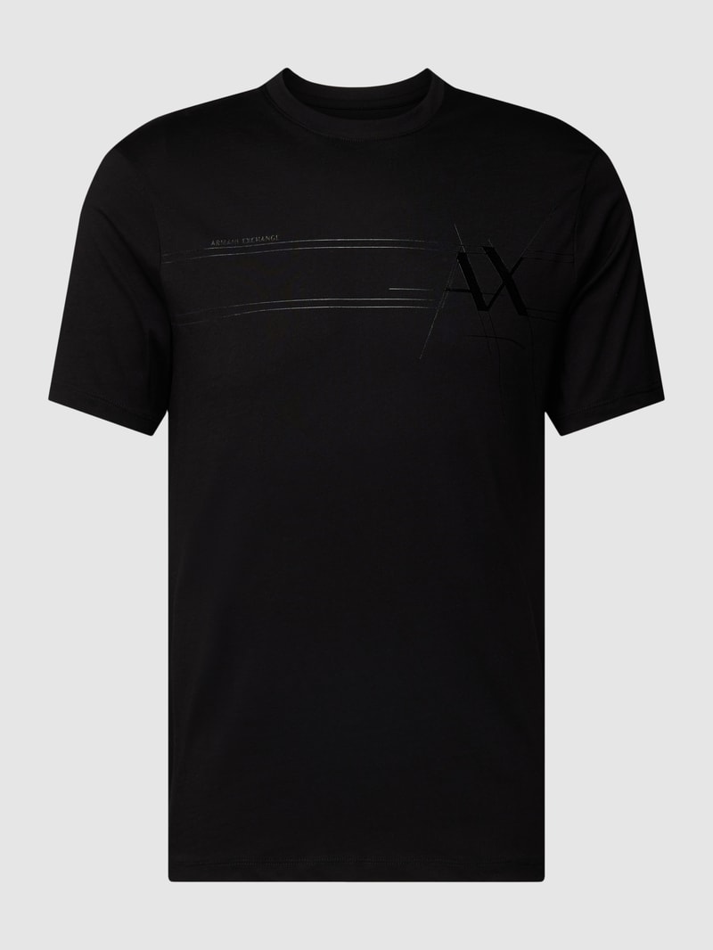 T-Shirt mit Label-Print in schwarz