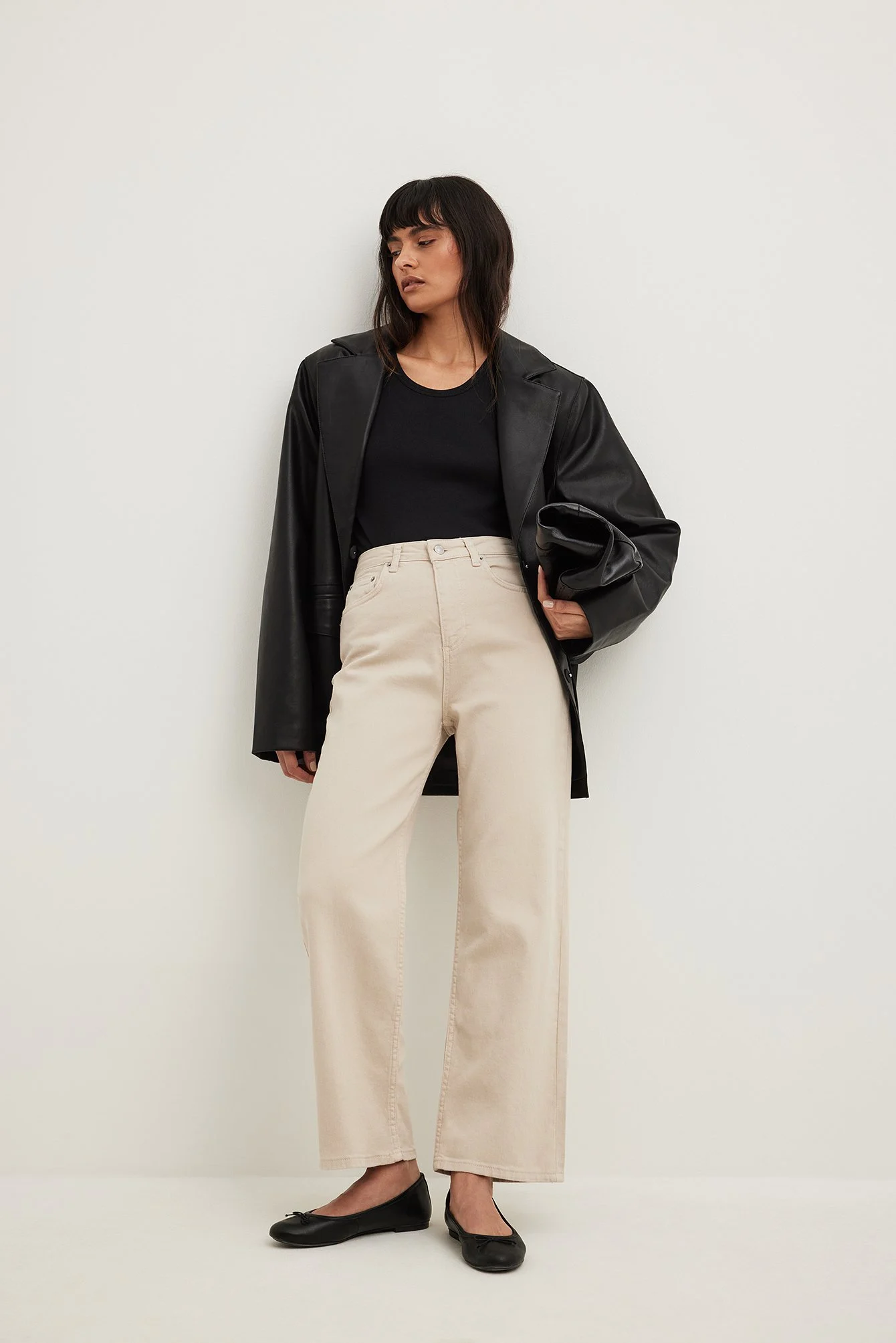 Hochgeschnittene Cropped-Jeans