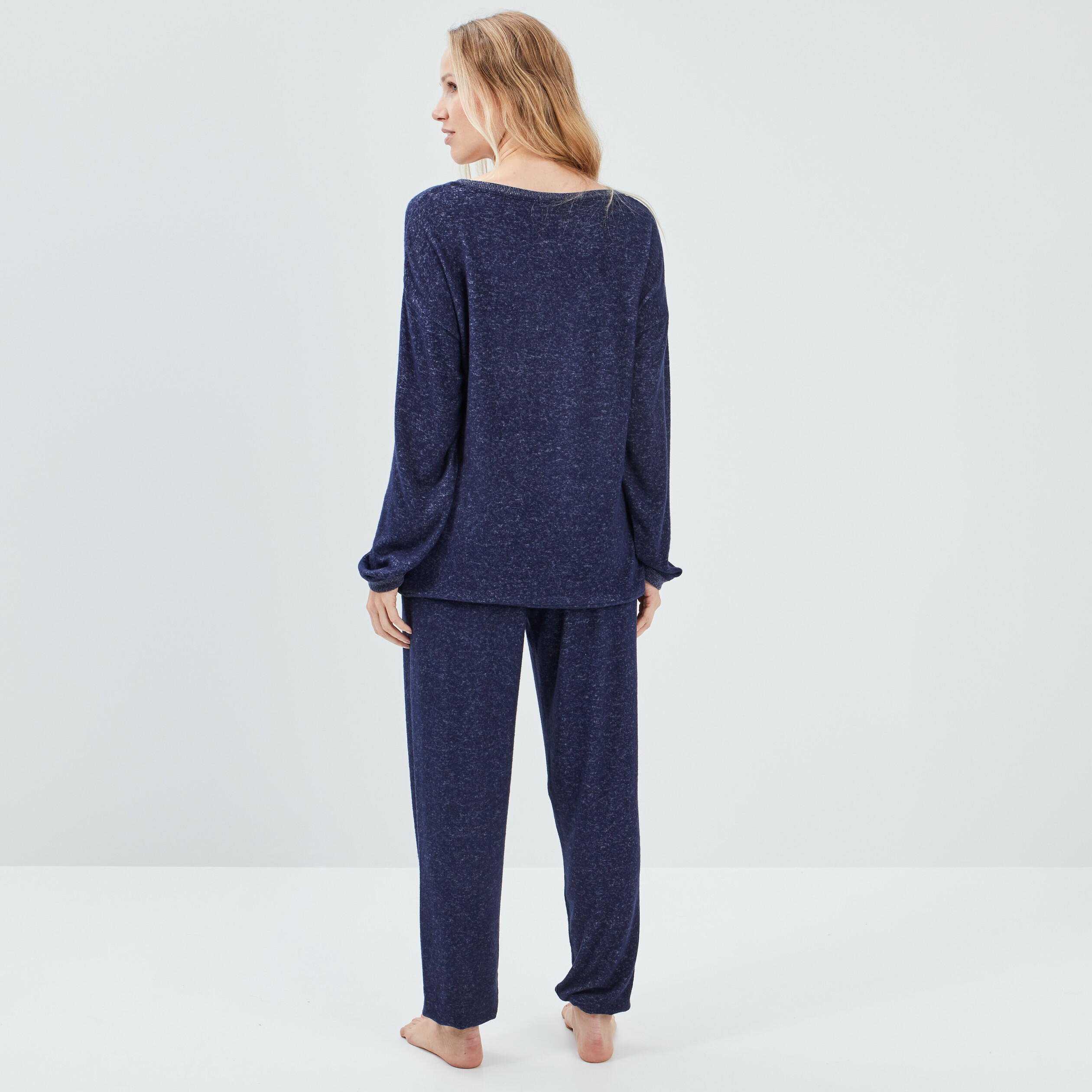 Ensemble pyjama 2 pièces bleu foncé femme | La Halle