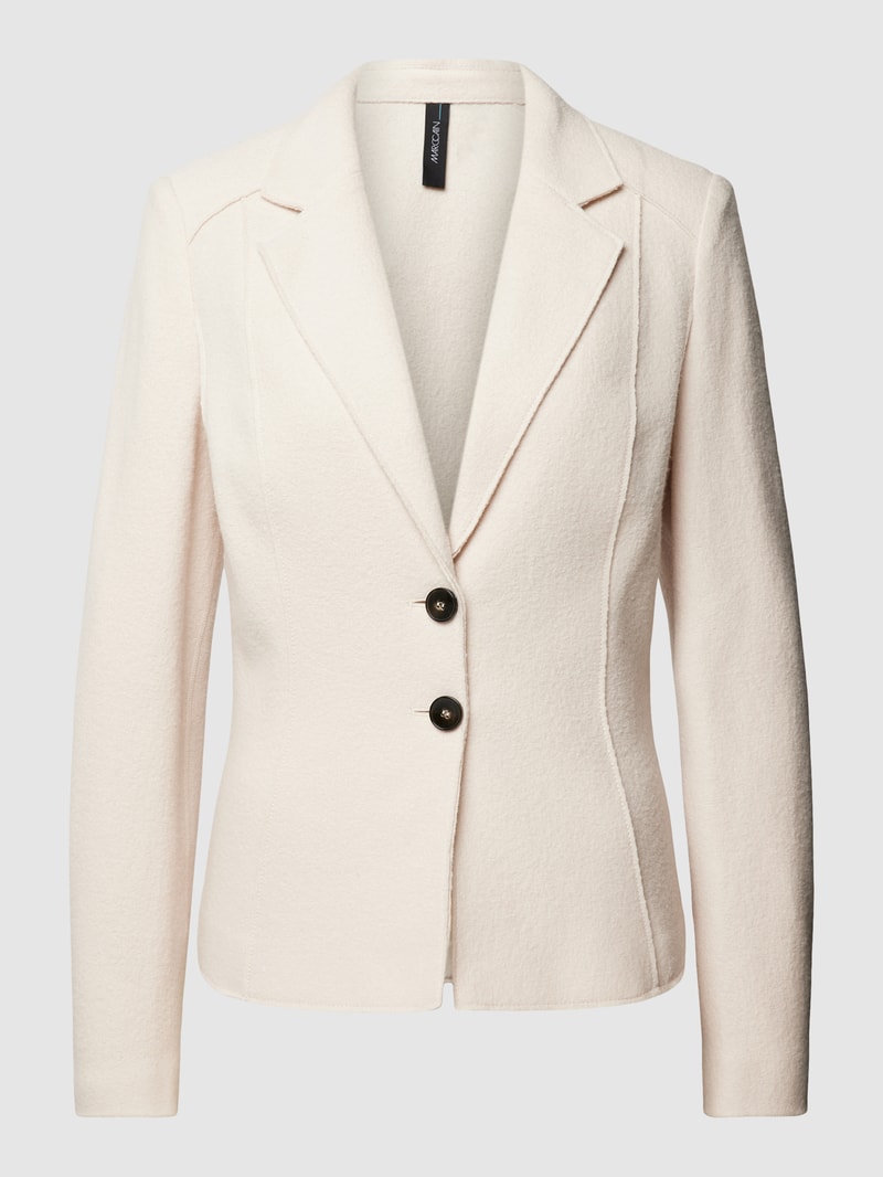 Blazer aus Schurwolle in unifarbenem Design in sand