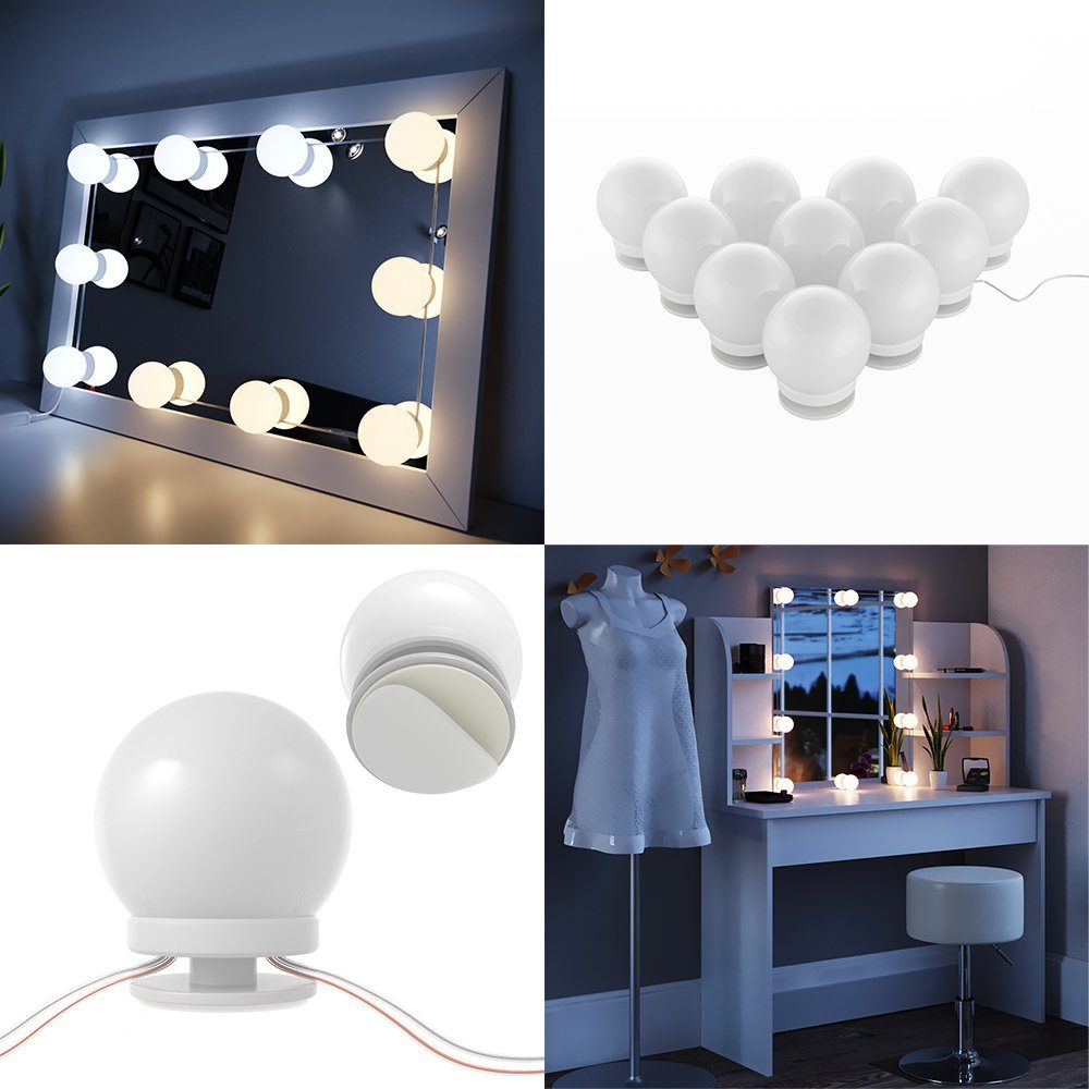 Y&D Premium Line Lichterkette LED-Beleuchtung FÜR Schminktisch Frisiertisch Lichter für Make-Up