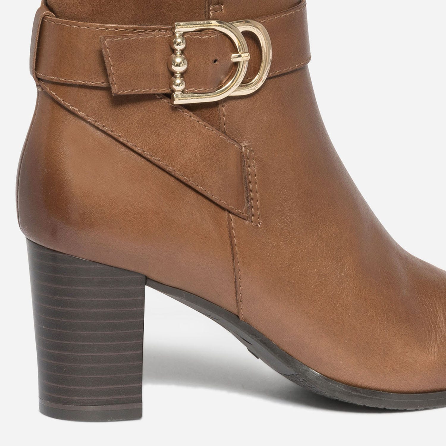 Boots CAPRICE cognac à boucle fantaisie