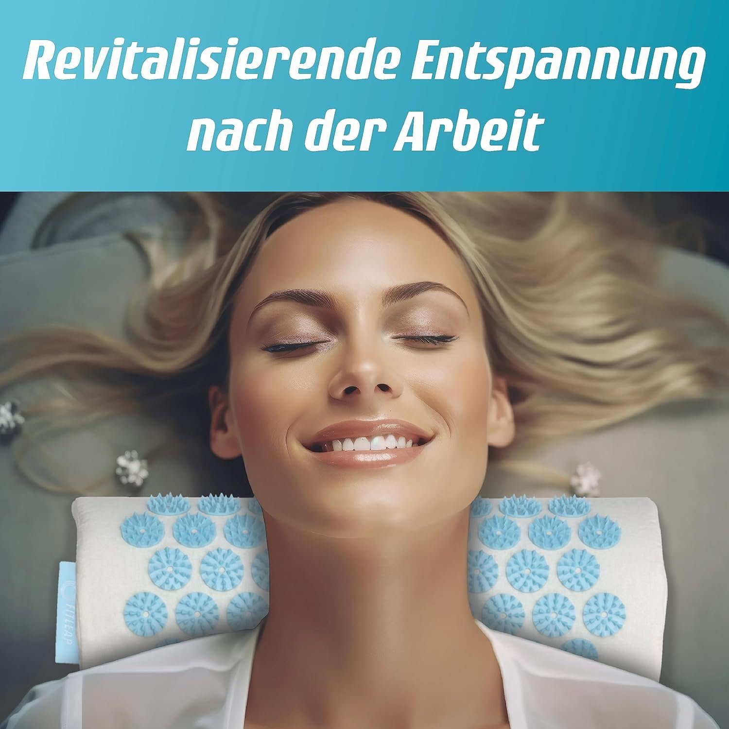 KLAMER Akupressurmatte Fitleap Akupressurmatte-Set mit Kissen, Massage-Matte zur wohltuenden…