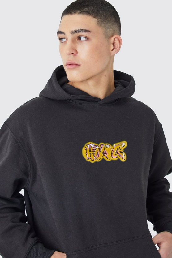 Oversize Hoodie mit Homme Graffiti-Print