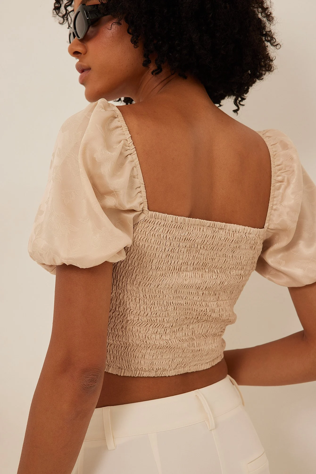 Short Sleeve Tie Front Satin Top