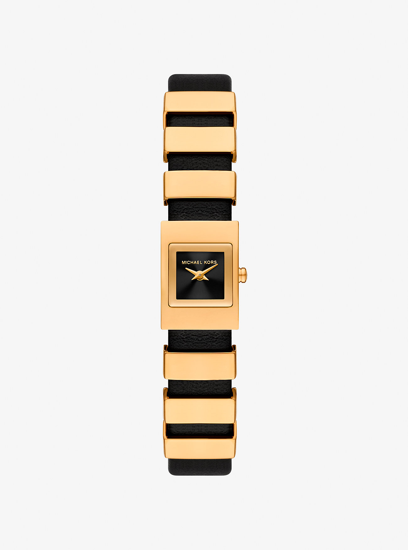 Mini Darrington Gold-Tone and Leather Watch - BLACK