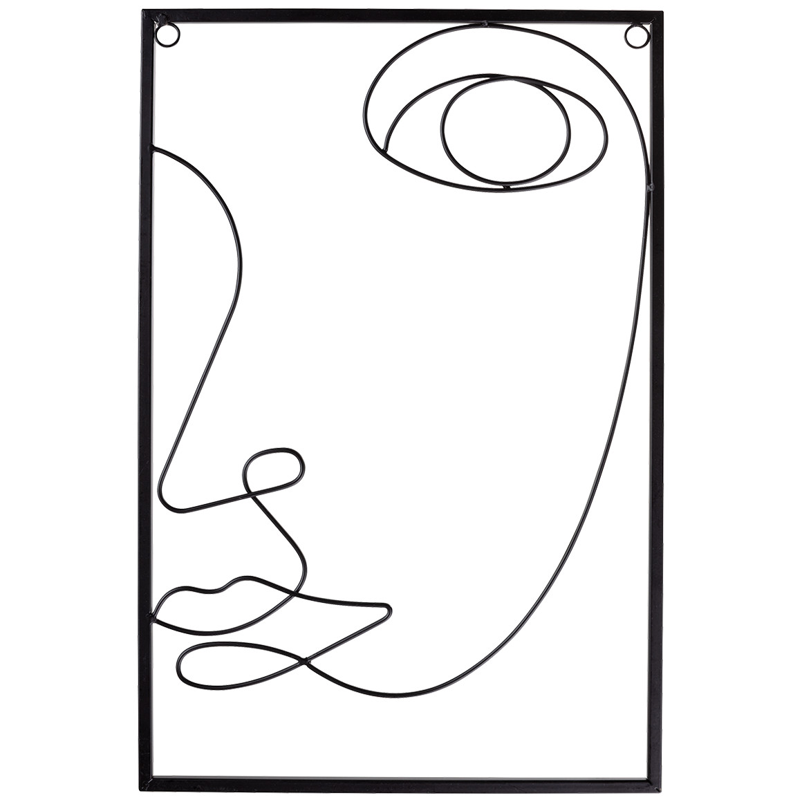 Metall-Wandbild mit Gesicht