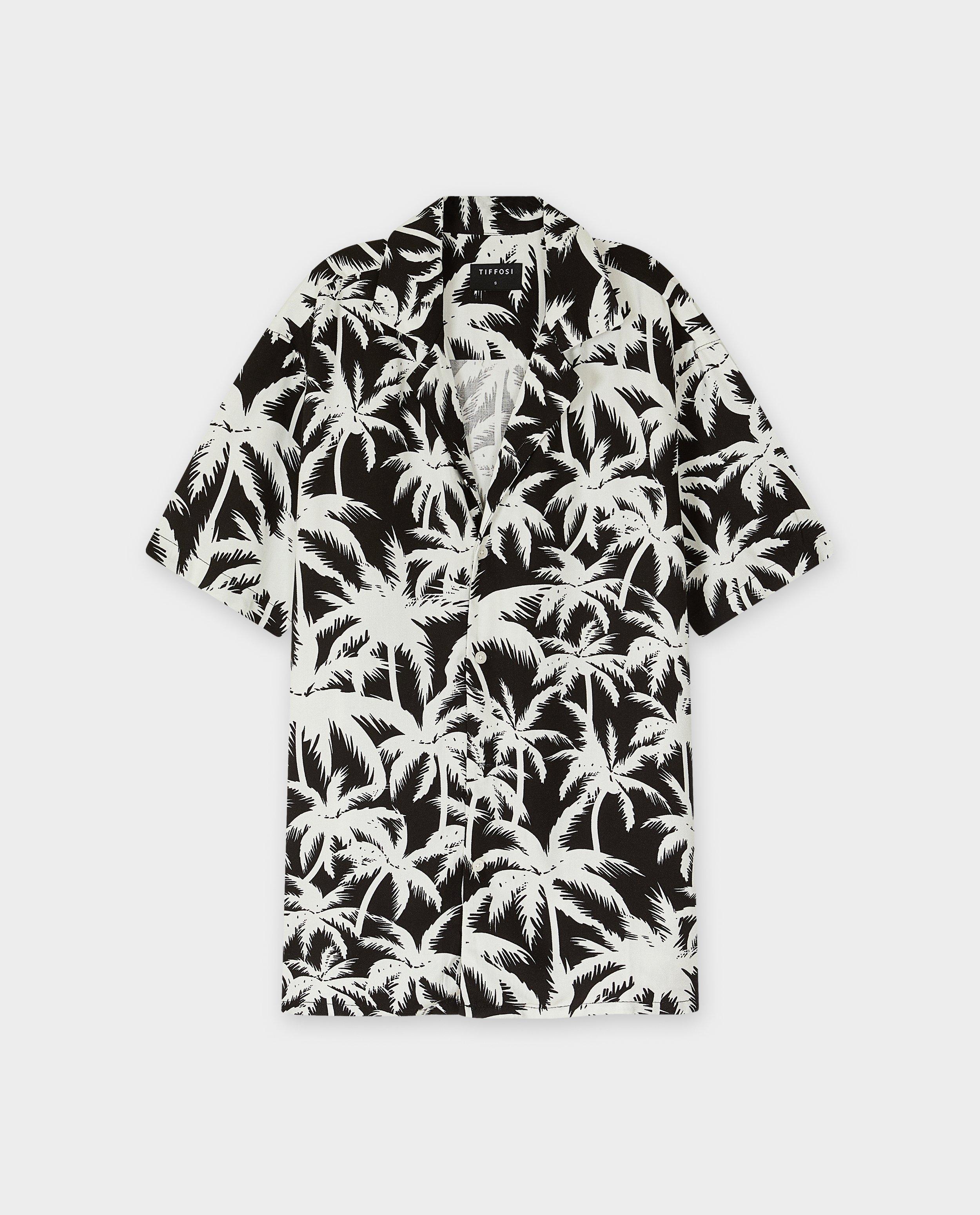 Cămașă Tiffosi cu imprimeu tropical negru