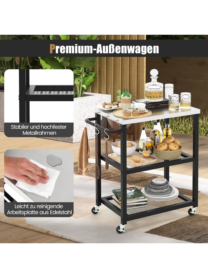 COSTWAY Grillwagen Outdoor in Schwarz günstig kaufen onesize