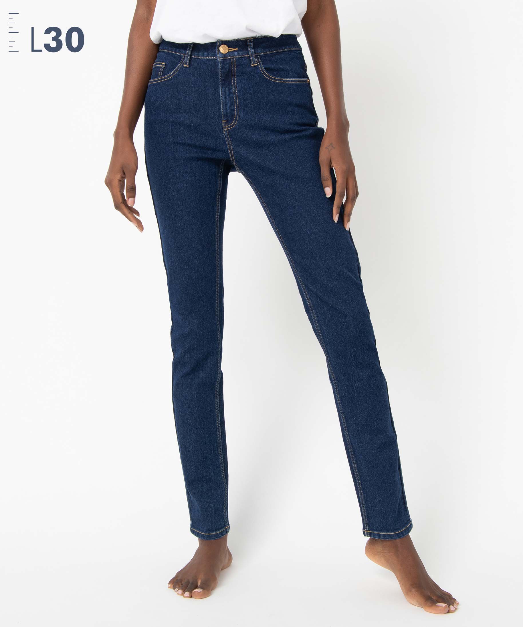 Jean femme coupe Slim taille haute - L30 brut | GEMO