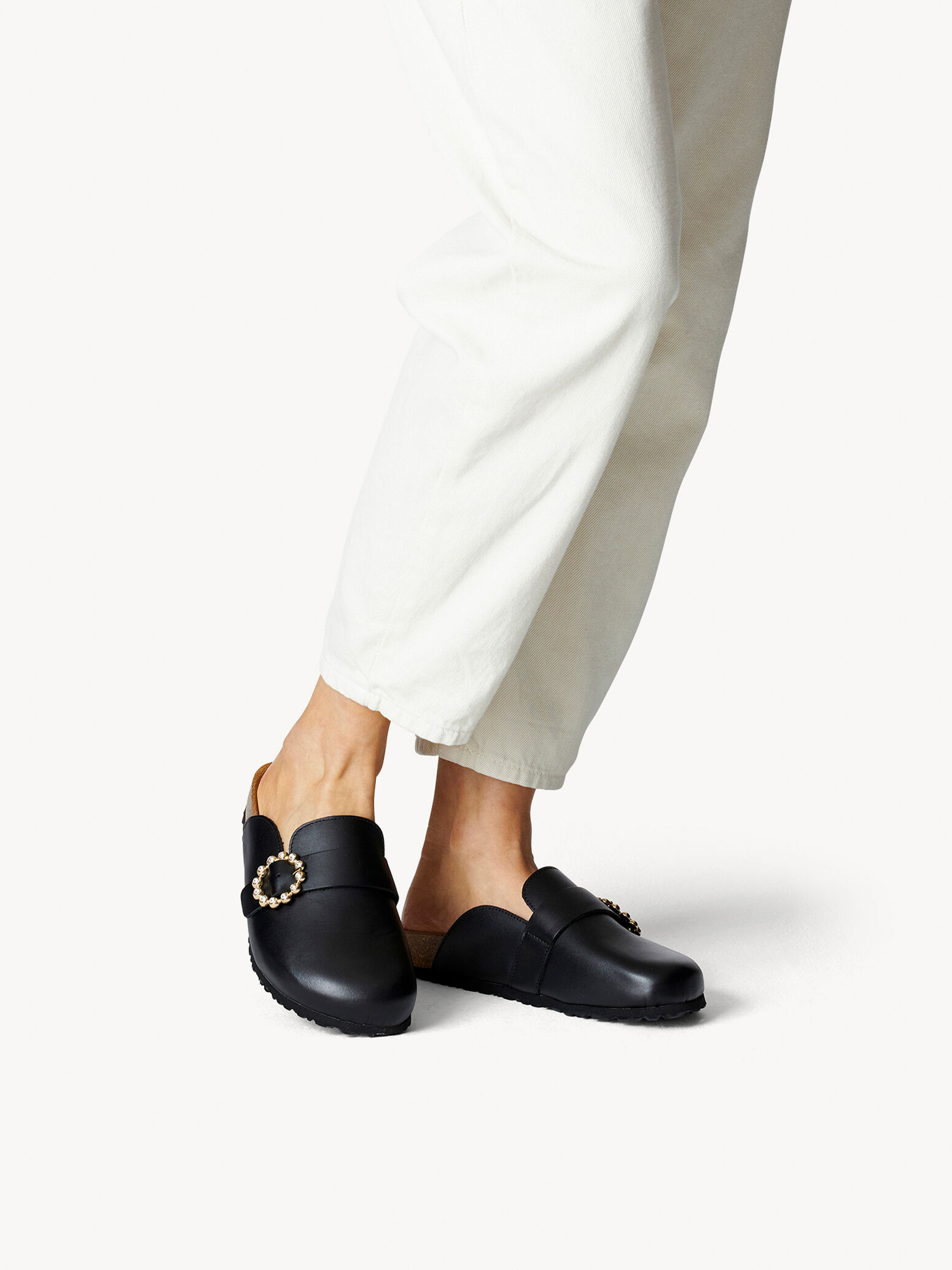 Mule en cuir - noir