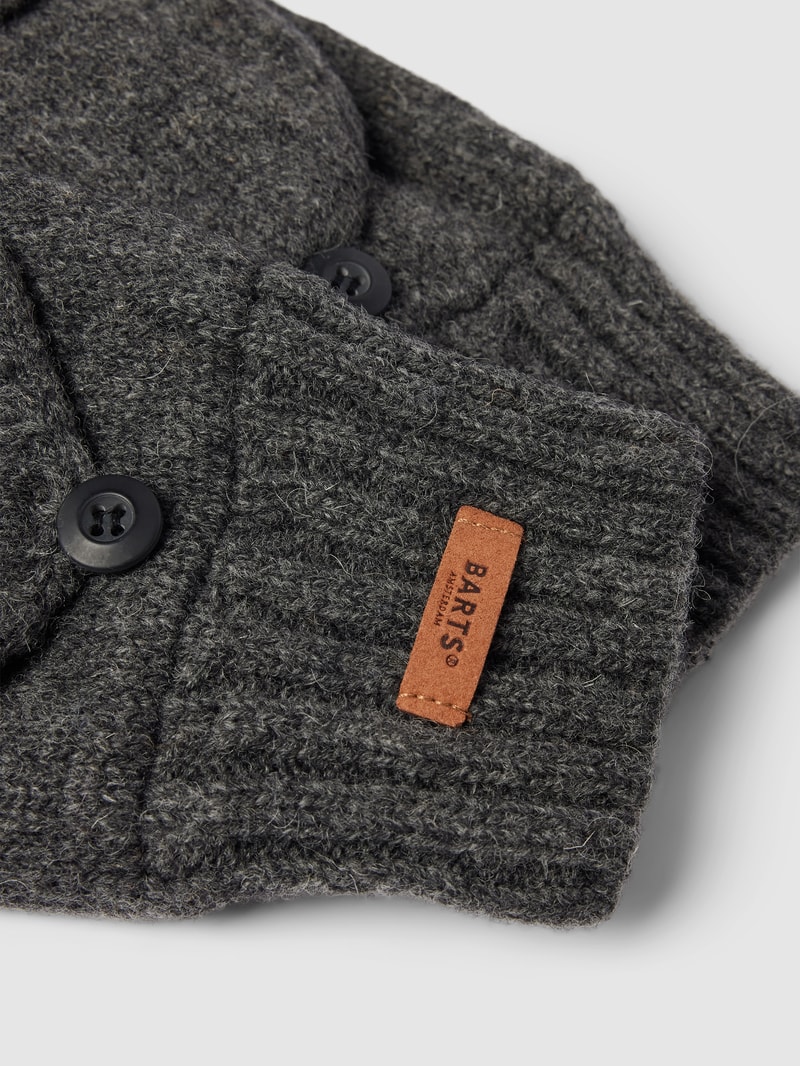Handschuhe aus Lammawolle mit Label-Detail Modell 'HAAKON' in anthrazit