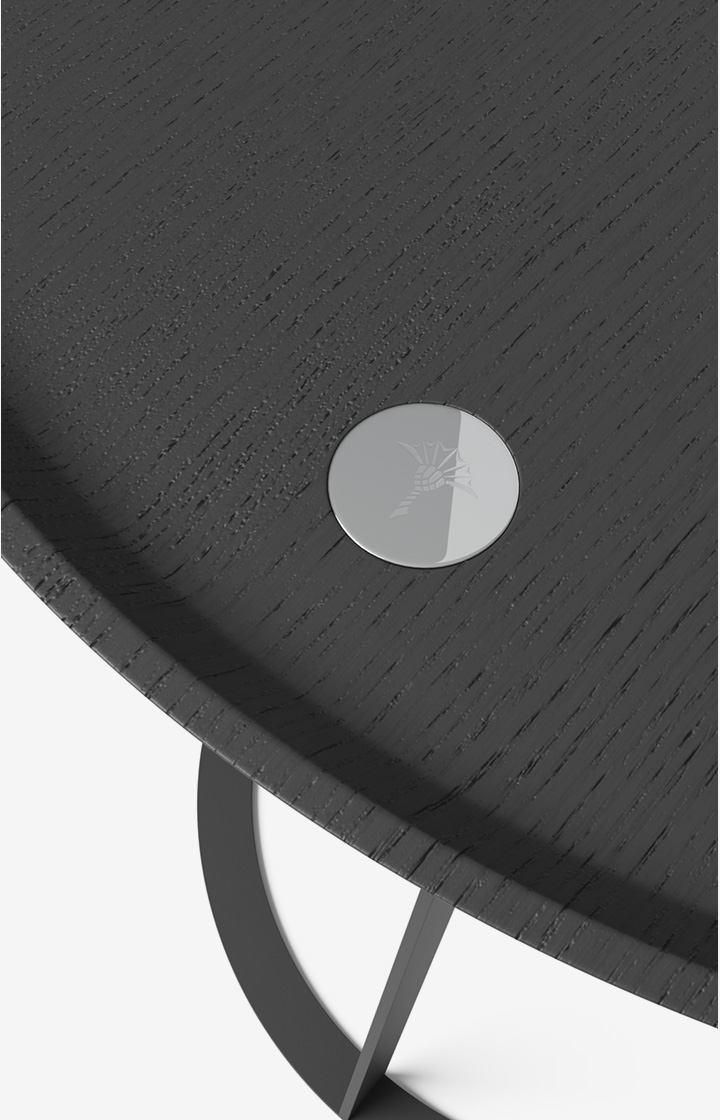 Beistelltisch JOOP! ROUND mit Raucheichenplatte, 45 x 52 cm in Anthrazit
