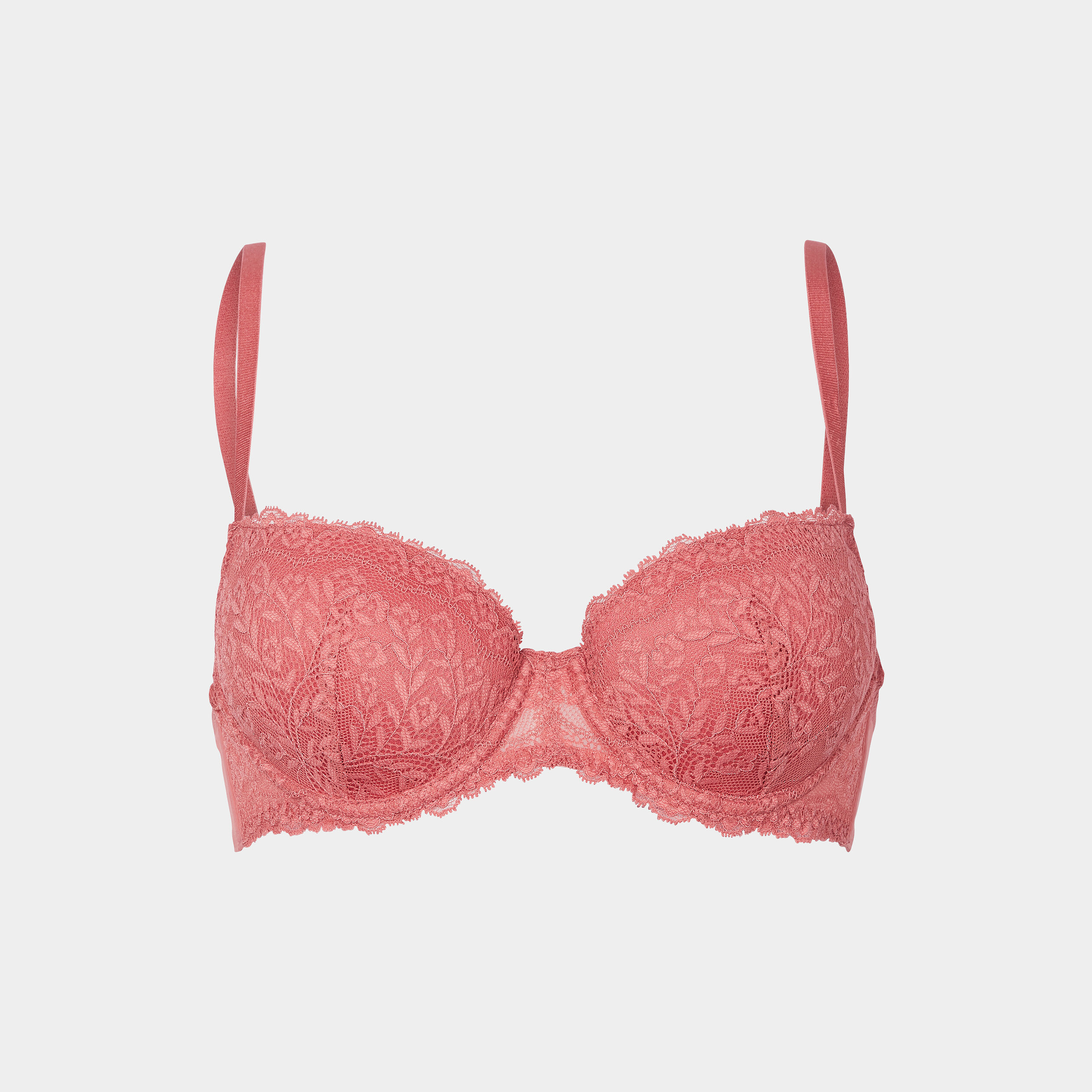 Soutien-gorge corbeille micro dentelle rose poudrée femme | La Halle