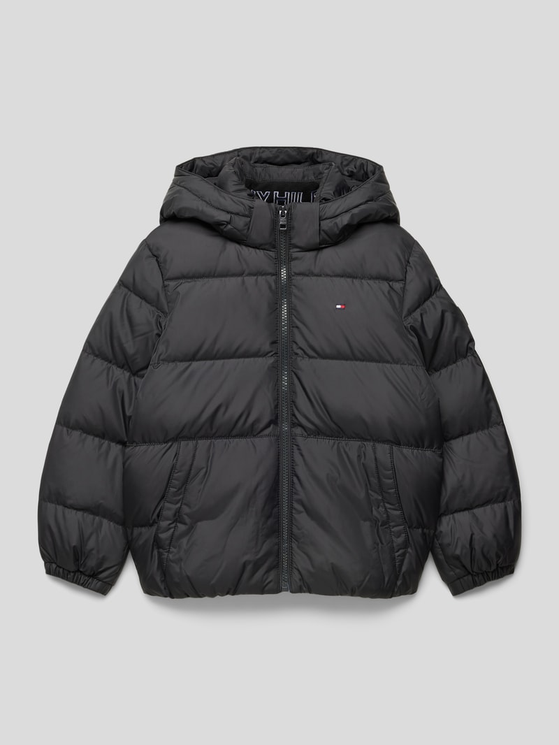 Steppjacke mit Label-Details Modell 'ESSENTIAL' in schwarz