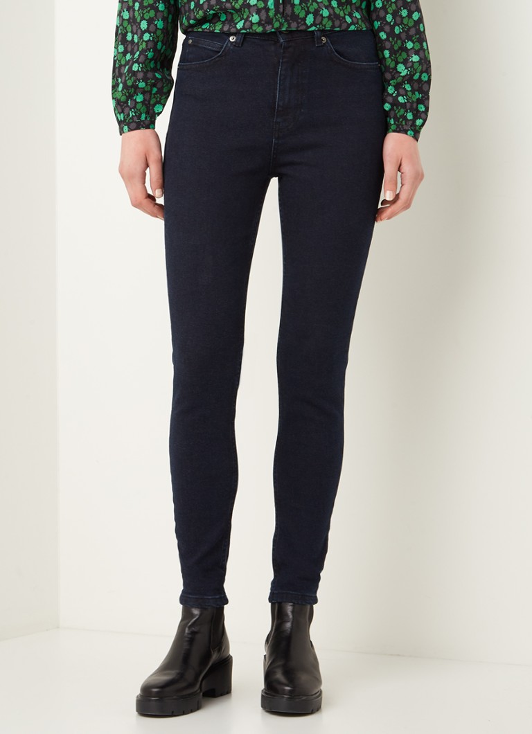Blugi Whistles cu talie înaltă, skinny fit, de culoare închisă.