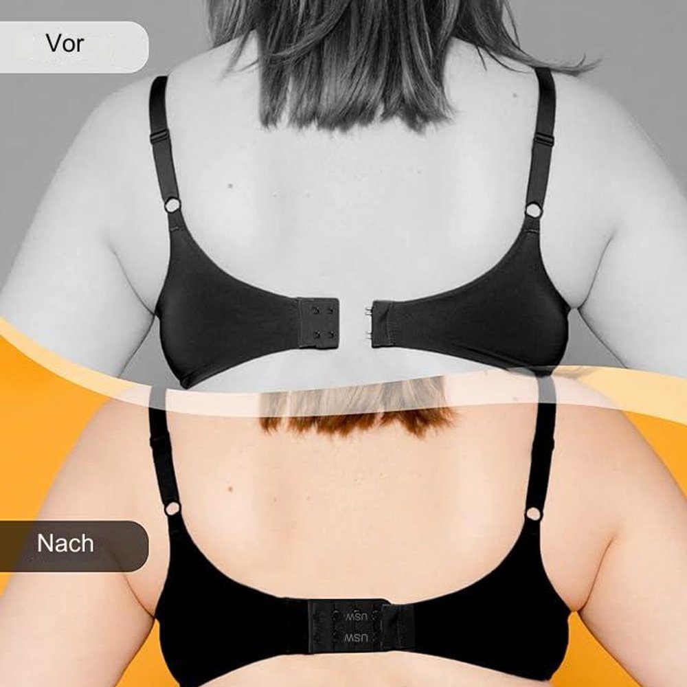 Tian Dee BH-Verlängerung 3 Haken 2 Reihen Stretch-Unterwäsche Verlängerungsschnalle