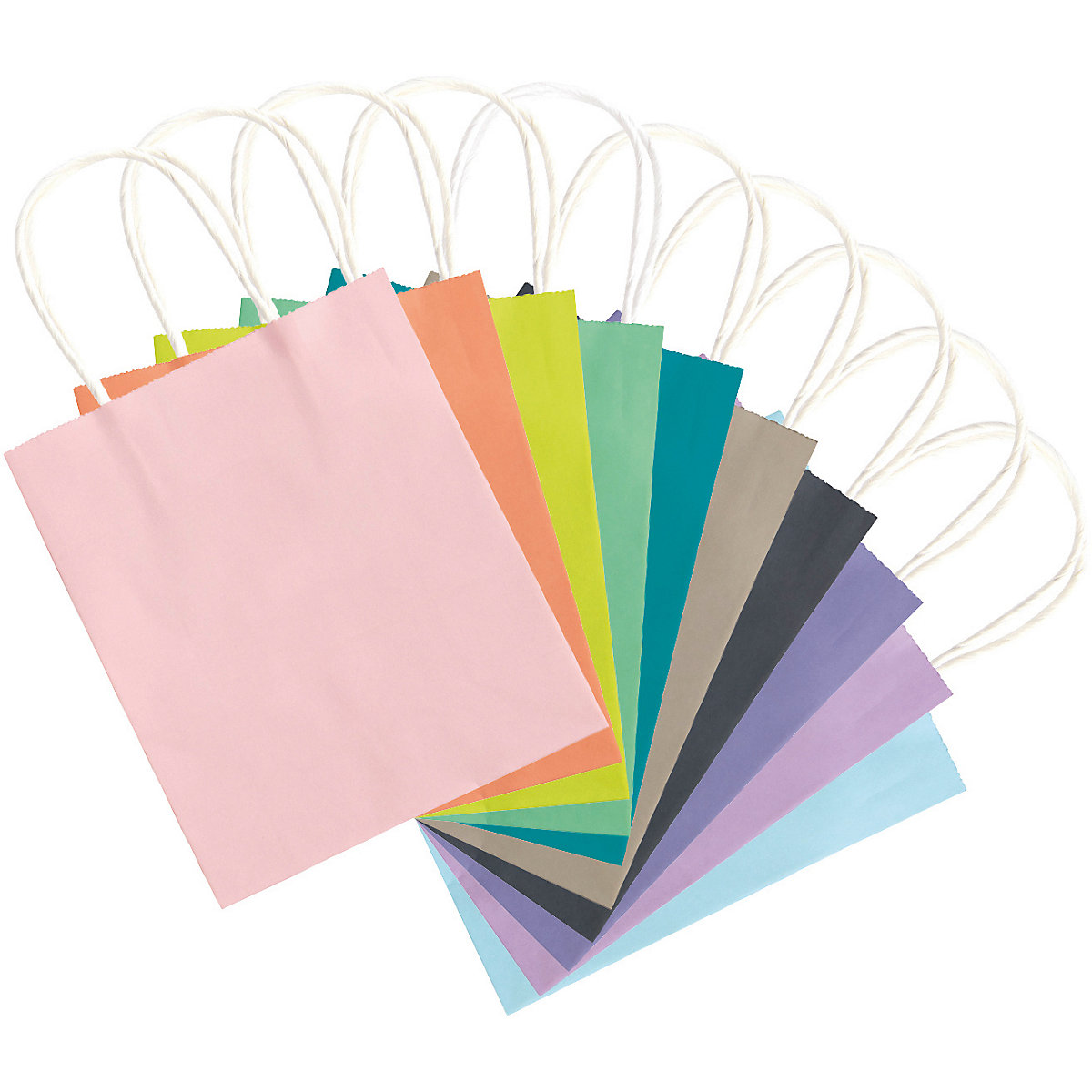 Papier-Geschenktüten 12 x 15 cm, 10 Stück farbig sortiert