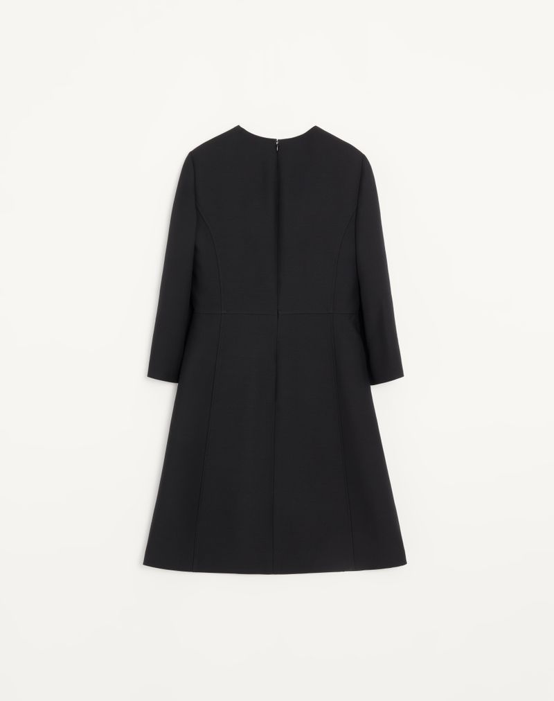 Vestido midi de crepe de alta costura