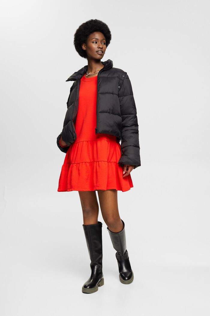 Mini-Sweatshirt-Kleid mit Rüschen