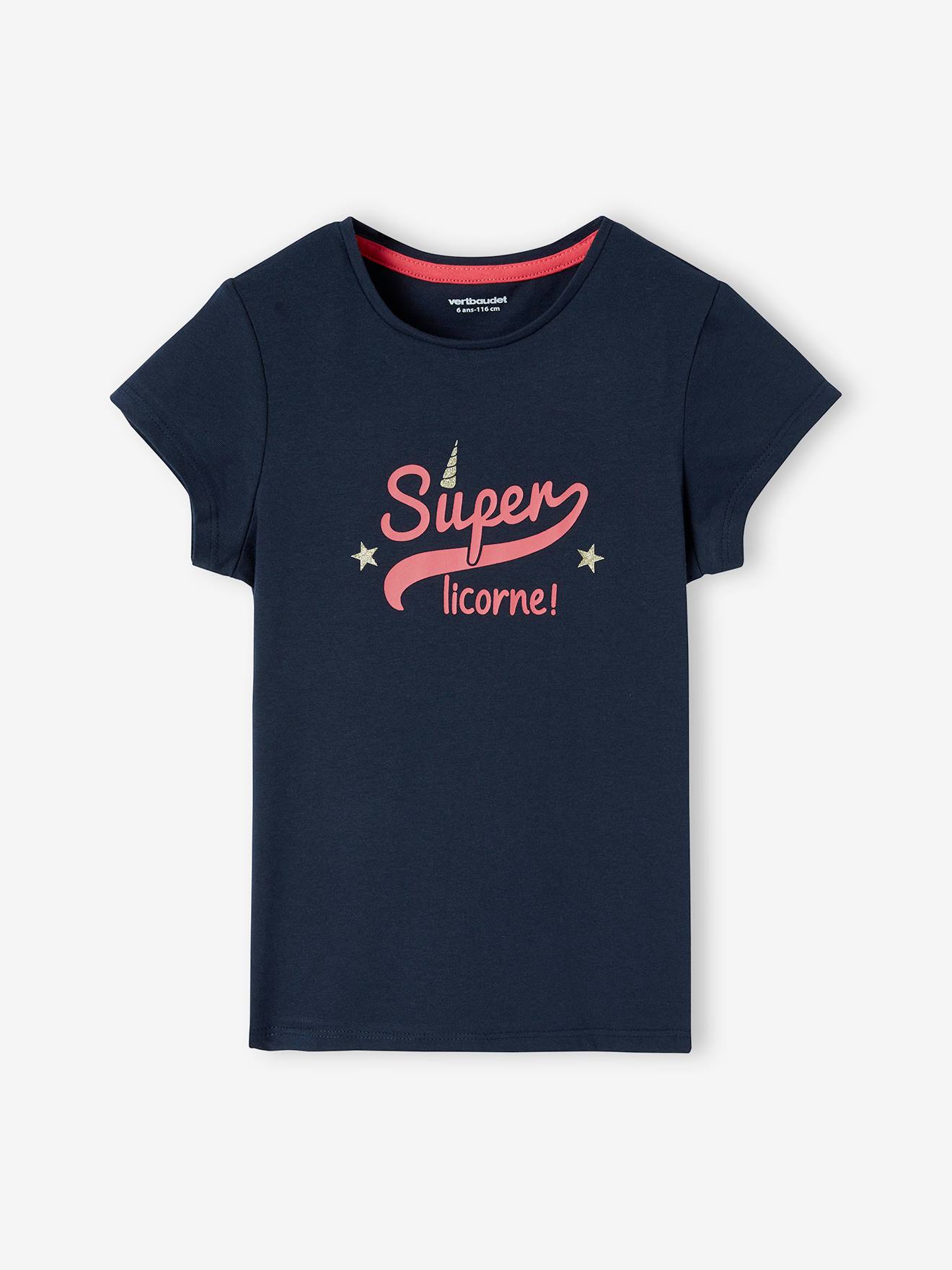 Vertbaudet 3er-Pack Mädchen T-Shirts, Glanzdetails BASIC Oeko-Tex - himbeer