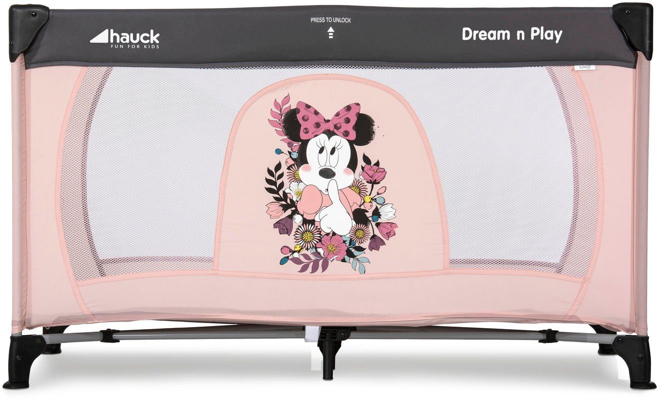 Hauck Baby-Reisebett Dream N Play - Minnie Sweetheart, inkl. Transporttasche