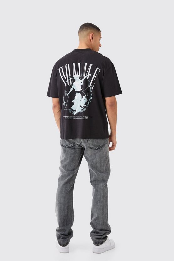 Oversize T-Shirt mit Homme Print