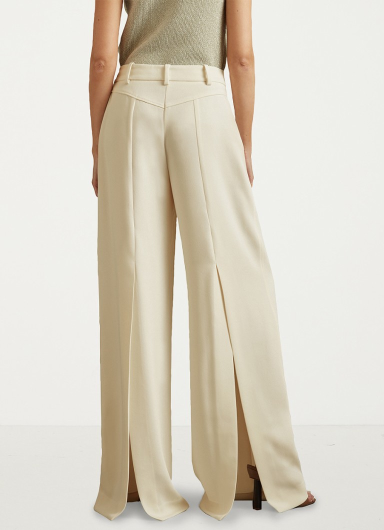 Reiss Solene high waist wide fit trousers with slit